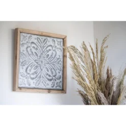 Whitewashed Tin Tile With Wood Frame Wall Decor - Foreside Home & Garden 14 Whitewashed Tin Tile With Wood Frame Wall Decor - Foreside Home & Garden -Eco Haven Store GUEST 90ccda6f 108b 4fc3 a09e fd408b23cce0