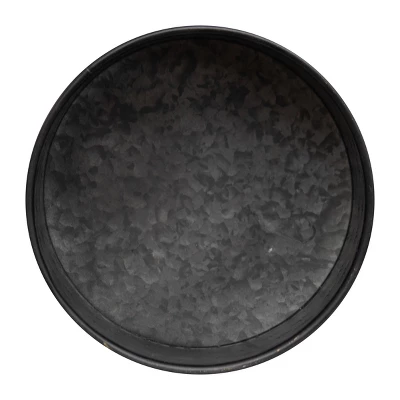 Black Galvanized Metal Planter With Wood Base - Foreside Home & Garden 4 Black Galvanized Metal Planter With Wood Base - Foreside Home & Garden - Image 2