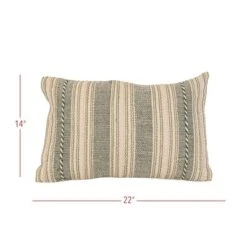14x22" Hand Woven Stripe Green Outdoor Pillow Polyester With Polyester Fill By Foreside Home & Garden 11 14x22" Hand Woven Stripe Green Outdoor Pillow Polyester With Polyester Fill By Foreside Home & Garden -Eco Haven Store GUEST 93d5fd1e b849 4945 a58d ec8cbe88b2da