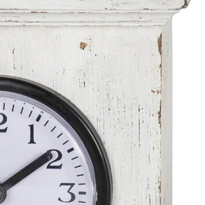 Square White Wood & Plexiglass Tabletop Clock - Foreside Home & Garden 3 Square White Wood & Plexiglass Tabletop Clock - Foreside Home & Garden