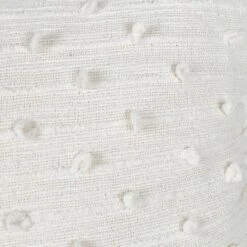 14X22 Inch Hand Woven Pillow White Cotton With Polyester Fill - Foreside Home & Garden -Eco Haven Store GUEST 9453f59d 6e24 4dd9 a662 4c09d22162a2