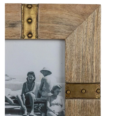 5X7 Inch Brass Metal Strap Picture Frame With Wood, MDF & Glass By Foreside Home & Garden 6 5X7 Inch Brass Metal Strap Picture Frame With Wood, MDF & Glass By Foreside Home & Garden - Image 4