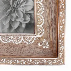 Natural Wood 4 X 6 Inch Henna Pattern Decorative Wood Picture Frame - Foreside Home & Garden -Eco Haven Store GUEST 95768728 6699 4d97 9833 afd96119095d