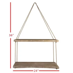 Natural Wood & Jute Distressed Hanging Wall Shelf - Foreside Home & Garden 9 Natural Wood & Jute Distressed Hanging Wall Shelf - Foreside Home & Garden -Eco Haven Store GUEST 978bc31b 4b37 4357 ac15 448843d48c00