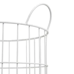 White Metal Rolling Basket - Foreside Home & Garden 12 White Metal Rolling Basket - Foreside Home & Garden -Eco Haven Store GUEST 9927631b 3d0e 4088 95af 1587a7c69d54