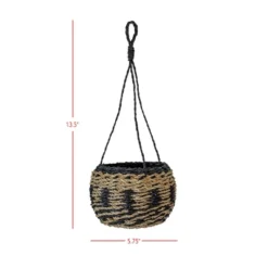 Hanging Basket Black Woven Seagrass & Rope By Foreside Home & Garden -Eco Haven Store GUEST 9b1387b9 cb3e 479c 9464 92b7064381ab