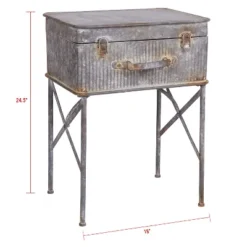 Distressed Metal Suitcase Side/End Table - Foreside Home And Garden -Eco Haven Store GUEST 9bd61f01 a5f3 44d2 8e24 78761dd9f9f5