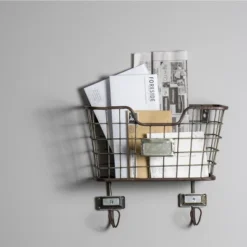 Rustic Distressed Wire Metal Hanging Wall Mail Pocket - Foreside Home & Garden 12 Rustic Distressed Wire Metal Hanging Wall Mail Pocket - Foreside Home & Garden -Eco Haven Store GUEST 9c105788 99f7 463f 8181 feb569490f18