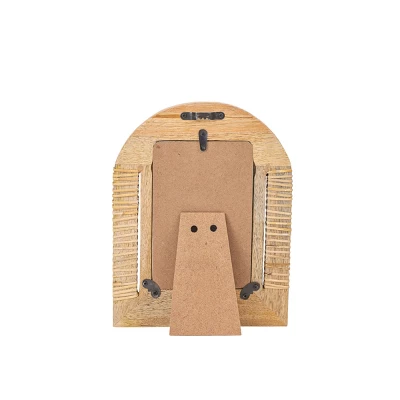 4x6 Inch Arched Picture Frame Mango Wood, MDF, Rattan, Metal & Glass By Foreside Home & Garden 5 4x6 Inch Arched Picture Frame Mango Wood, MDF, Rattan, Metal & Glass By Foreside Home & Garden - Image 3