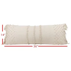Cream With Pulled Knots 14X36 Hand Woven Filled Pillow - Foreside Home & Garden -Eco Haven Store GUEST 9c7ae53c 80ad 4e2b 8c11 9485c6a73f65