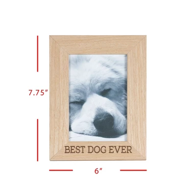 4x6 Inches "Best Dog Ever" Natural Wood & Glass Photo Frame - Foreside Home & Garden 7 4x6 Inches "Best Dog Ever" Natural Wood & Glass Photo Frame - Foreside Home & Garden - Image 5