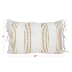 14X22 Inch Hand Woven Pillow Tan Cotton With Polyester Fill - Foreside Home & Garden -Eco Haven Store GUEST 9de6acee 93de 4d9b 9efb 2cd2abbcbfe0