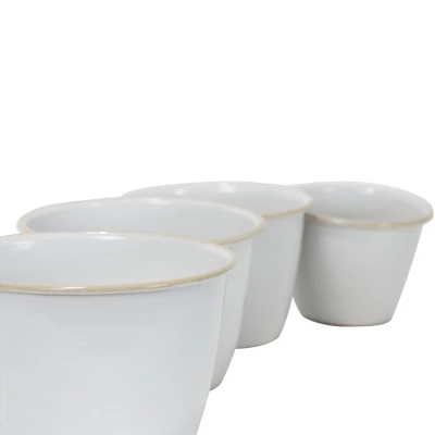 Set Of 4 Antique White Round Enamel Metal Planters - Foreside Home & Garden 4 Set Of 4 Antique White Round Enamel Metal Planters - Foreside Home & Garden - Image 2