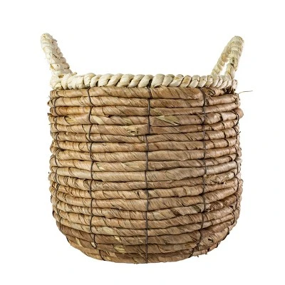 Wrapped Rim Basket Banana Leaf, Corn Husk & Metal - Foreside Home & Garden 6 Wrapped Rim Basket Banana Leaf, Corn Husk & Metal - Foreside Home & Garden - Image 4