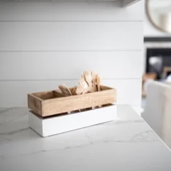 White Wood Caddy - Foreside Home & Garden 11 White Wood Caddy - Foreside Home & Garden -Eco Haven Store GUEST 9f9411b5 9b12 4a7e 9781 b55e182f1e61