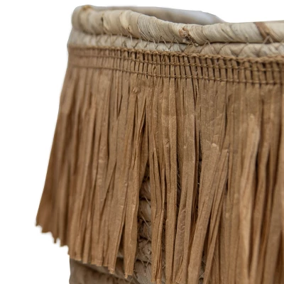 Set Of 2 Natural Woven Natural Corn Husk & Faux Raffia Basket - Foreside Home & Garden 4 Set Of 2 Natural Woven Natural Corn Husk & Faux Raffia Basket - Foreside Home & Garden - Image 2