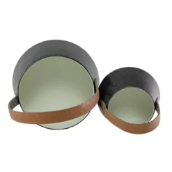 Set Of 2 Handled Baskets Metal & Faux Leather - Foreside Home & Garden 10 Set Of 2 Handled Baskets Metal & Faux Leather - Foreside Home & Garden -Eco Haven Store GUEST a2da42ca 9651 440f 9d02 363dc7999de2