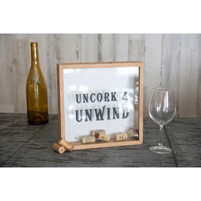 "Uncork & Unwind" Wooden Cork Holder Shadow Box - Foreside Home & Garden 7 "Uncork & Unwind" Wooden Cork Holder Shadow Box - Foreside Home & Garden - Image 5