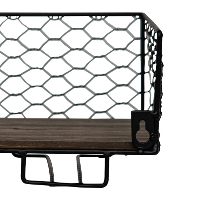 Two Bottle Black Wire Metal Wall Mount Wine Rack - Foreside Home & Garden 5 Two Bottle Black Wire Metal Wall Mount Wine Rack - Foreside Home & Garden - Image 3