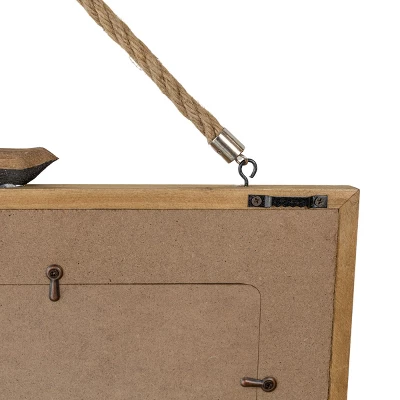 4X6 Inch 4 Photo Hanging Picture Frame Galvanized Metal And Wood Frame With MDF, Jute & Glass By Foreside Home & Garden 5 4X6 Inch 4 Photo Hanging Picture Frame Galvanized Metal And Wood Frame With MDF, Jute & Glass By Foreside Home & Garden - Image 3