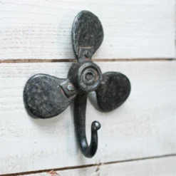 Rustic Cast Iron Propeller Decorative Wall Hook - Foreside Home & Garden