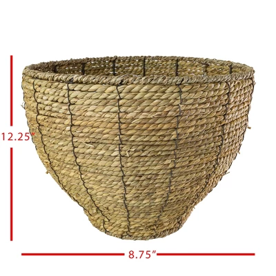 Large Dry Basket Planter Seagrass & Metal - Foreside Home & Garden 6 Large Dry Basket Planter Seagrass & Metal - Foreside Home & Garden - Image 4