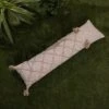 Tan Braided Accents 12X46 Hand Woven Filled Outdoor Pillow - Foreside Home & Garden