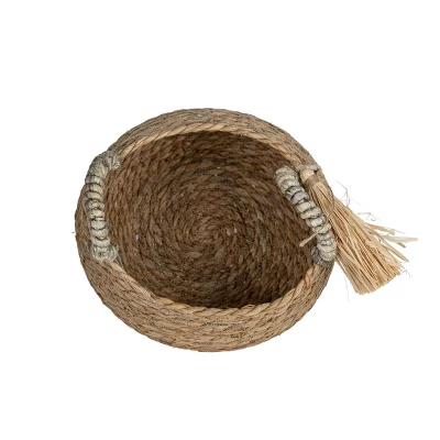 Brown Basket Woven Seagrass & Corn Husk By Foreside Home & Garden 5 Brown Basket Woven Seagrass & Corn Husk By Foreside Home & Garden - Image 3