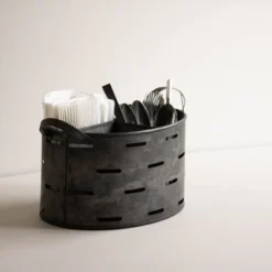 Galvanized Metal Utensil Caddy - Foreside Home & Garden -Eco Haven Store GUEST acc4bb87 0bb0 4084 94ec 8647fc68d94e