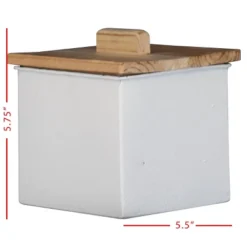 White Enamel Metal Lidded Decorative Storage Canister - Foreside Home & Garden -Eco Haven Store GUEST ad23384f 2a21 4c13 896d ae2d0c6c487a