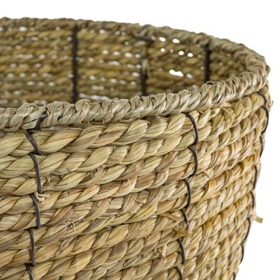 Large Dry Basket Planter Seagrass & Metal - Foreside Home & Garden 4 Large Dry Basket Planter Seagrass & Metal - Foreside Home & Garden - Image 2
