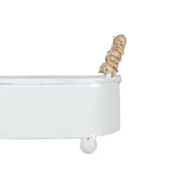 Trough Mini Planter White Metal, Reed & Wood By Foreside Home & Garden -Eco Haven Store GUEST ae043187 c6a9 42f1 b865 43cf2eaf179c