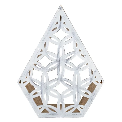 Floral Pattern Wall Shelf Wood & Metal - Foreside Home & Garden 5 Floral Pattern Wall Shelf Wood & Metal - Foreside Home & Garden - Image 3