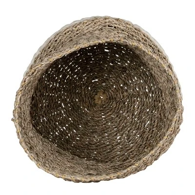 White Rope & Seagrass Basket - Foreside Home & Garden 3 White Rope & Seagrass Basket - Foreside Home & Garden