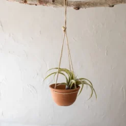 Wide Terracotta & Jute Hanging Planter - Foreside Home & Garden