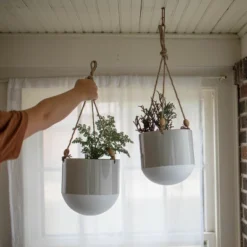 Gray Metal, Rope & Wood Large Hanging Planter - Foreside Home & Garden 10 Gray Metal, Rope & Wood Large Hanging Planter - Foreside Home & Garden -Eco Haven Store GUEST b3c791fa 68b5 421e ae3c ba755afa1f83