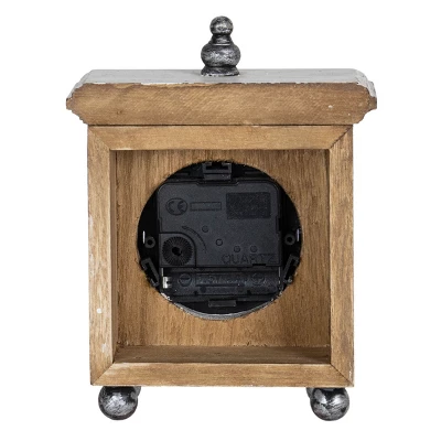 Square White Wood & Plexiglass Tabletop Clock - Foreside Home & Garden 6 Square White Wood & Plexiglass Tabletop Clock - Foreside Home & Garden - Image 4