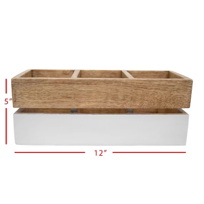 White Wood Caddy - Foreside Home & Garden 6 White Wood Caddy - Foreside Home & Garden - Image 4
