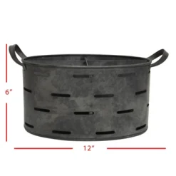 Galvanized Metal Utensil Caddy - Foreside Home & Garden -Eco Haven Store GUEST b5848862 63ea 4223 8319 5ca62fd12efc