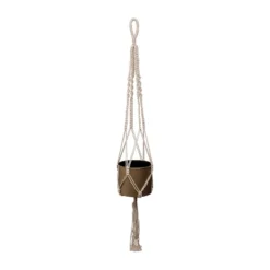 Macrame Hanging Planter With Gold Metal Planter Pot - Foreside Home & Garden -Eco Haven Store GUEST b598d062 9afd 4877 8a1d 4916d3b6d1ed