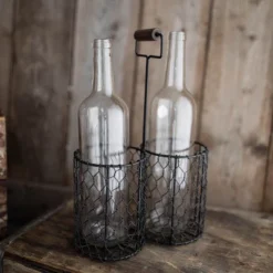 Black Metal & Wood Wine Bottle Caddy - Foreside Home & Garden 16 Black Metal & Wood Wine Bottle Caddy - Foreside Home & Garden -Eco Haven Store GUEST b5a8d74e 5848 4c39 a1b7 be3464f4511a