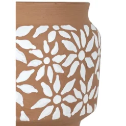 White Floral Terracotta Planter By Foreside Home & Garden 9 White Floral Terracotta Planter By Foreside Home & Garden -Eco Haven Store GUEST b74880da f445 42a6 b5ce 89be2272321f