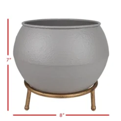 Footed 2-Piece Planter Gray Metal - Foreside Home & Garden 8 Footed 2-Piece Planter Gray Metal - Foreside Home & Garden -Eco Haven Store GUEST b76d0725 3aaf 423c b098 208033bc635d