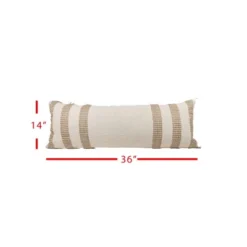 Tan Outer Striped 14X36 Hand Woven Filled Pillow - Foreside Home & Garden 9 Tan Outer Striped 14X36 Hand Woven Filled Pillow - Foreside Home & Garden -Eco Haven Store GUEST b783ad50 707b 4d3b 975a 709c2277f1dd