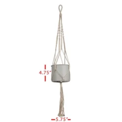 Hanging Cylinder Pot Gray Metal & Rope - Foreside Home & Garden -Eco Haven Store GUEST b8655198 ce71 4ef6 aadc dc4fdbe8d95c