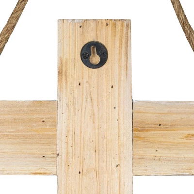 White-washed Cross Hanging Accent Wood & Rope - Foreside Home & Garden 5 White-washed Cross Hanging Accent Wood & Rope - Foreside Home & Garden - Image 3