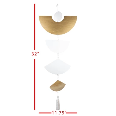 Geo Fan Shapes Wall Hanging Metal & Rope - Foreside Home & Garden 6 Geo Fan Shapes Wall Hanging Metal & Rope - Foreside Home & Garden - Image 4