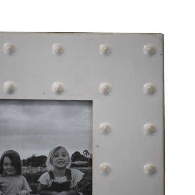 Cream Bubble Pattern 4x6 Inch Enamel Metal Decorative Picture Frame - Foreside Home & Garden 6 Cream Bubble Pattern 4x6 Inch Enamel Metal Decorative Picture Frame - Foreside Home & Garden - Image 4