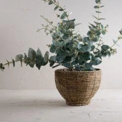 Small Dry Basket Planter Seagrass & Metal - Foreside Home & Garden