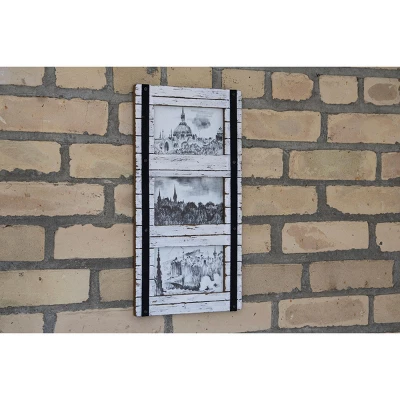 Triple 4 X 6 Inch Decorative Distressed White Wood Picture Frame With Metal Accents - Foreside Home & Garden 8 Triple 4 X 6 Inch Decorative Distressed White Wood Picture Frame With Metal Accents - Foreside Home & Garden - Image 6